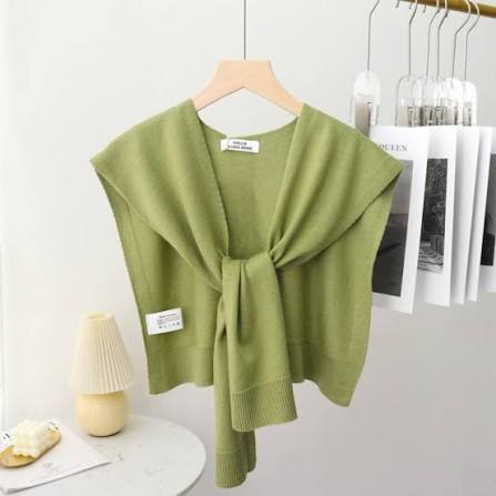 Korean Style Women Air Conditioning Fake Collar Neck Scarf Summer Female Knit Thin Autumn Knitted Cape Sunscreen Shawl