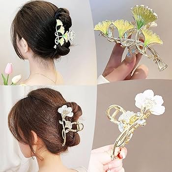 AWAYTR New Flower Hair Claws Clips Hairpins For Girls Women Fashion Rhinestone Hairgrip Barrettes Hair Crab Hair Accessories
